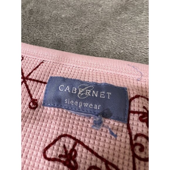 Cabernet Women’s Thermal Size Large Gingerbread Man Pajama Set Pink Christmas ￼ - Picture 3 of 12